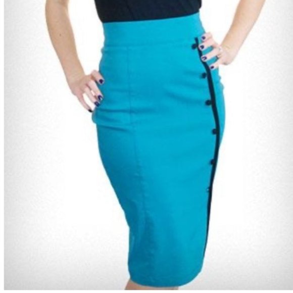Rock Steady pin up pencil skirt large - Picture 1 of 2